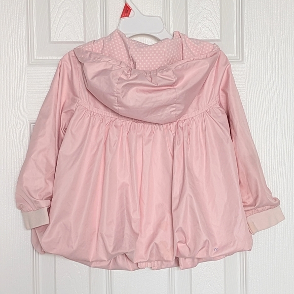 Girls' (Size 4) Pastel Pink Hooded  Zip-Front Jacket w/Balloon/Puffed Hem - Picture 6 of 16